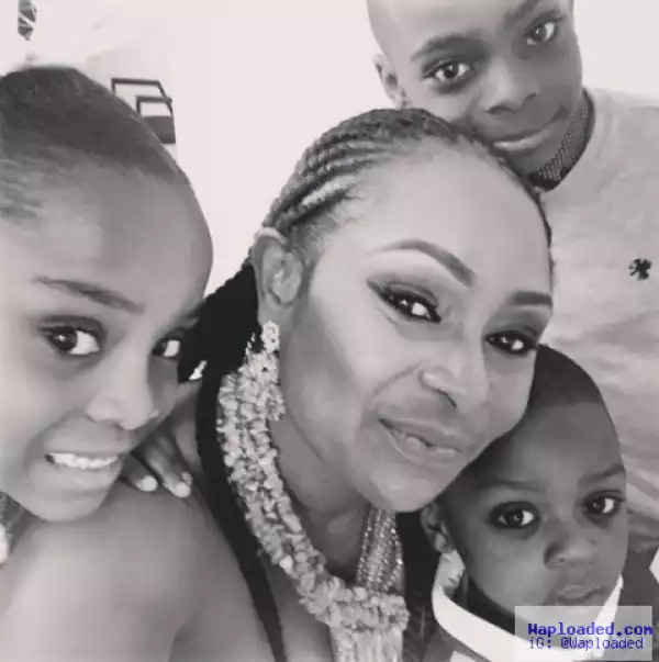 Former Nollywood actress Victoria Inyama shares photo with her children